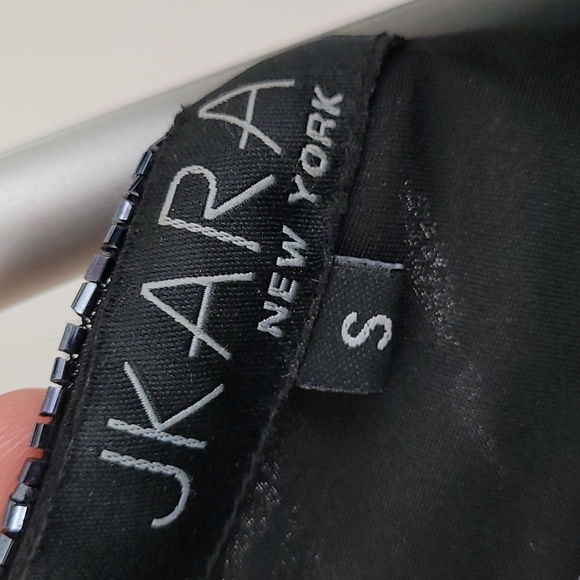 JKARA Fully Beaded Black Sleeveless Mini Tank Top SZ S - Picture 9 of 10